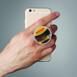 Plnobarevný skládací stojan a držák na telefon.