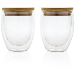 Sklenice s bambusovým víčkem 2ks 250ml