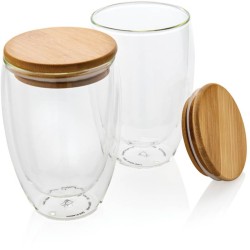 Sklenice s bambusovým víčkem 2ks 350ml