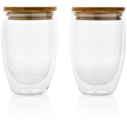 Sklenice s bambusovým víčkem 2ks 350ml