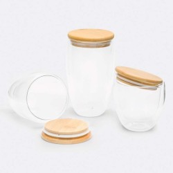 Dvouplášťová sklenice BAMBOO ART S, kapacita cca. 250 ml