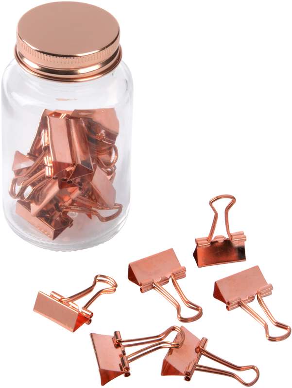 COPPER CLAMP pořadačové svorky ve sklenici