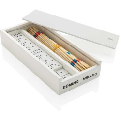 FSC dřevěná sada domino/mikádo v krabičce