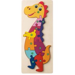 DIPLODOCO. Puzzle ve tvaru dinosaura z borové překližky