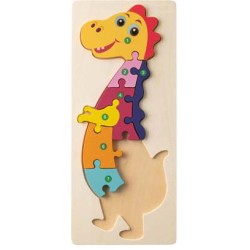 DIPLODOCO. Puzzle ve tvaru dinosaura z borové překližky