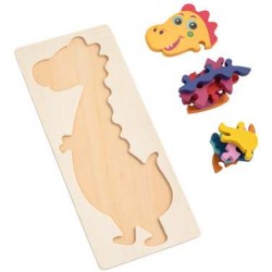 DIPLODOCO. Puzzle ve tvaru dinosaura z borové překližky