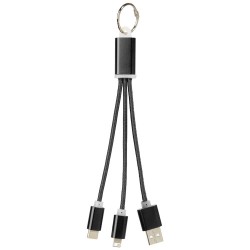 Kovový 3 v 1 nabíjecí kabel s kroužkem na klíče