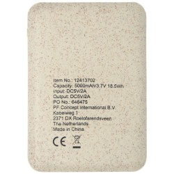 Asama 5 000mAh powerbanka z pšeničné slámy