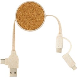 Svinovací kabel 6 v 1 z korku a pšenice