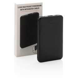 Kapesní powerbanka 5 000 mAh s integrovaným kabelem