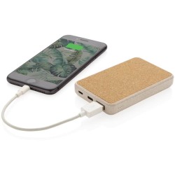 Kapesní powerbanka z korku a pšenice 5 000 mAh