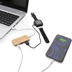 Bambusový USB hub s USB C