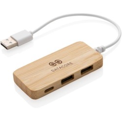 Bambusový USB hub s USB C