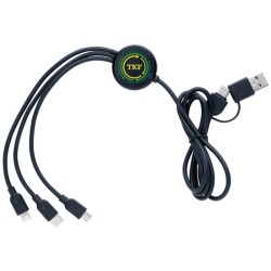 Nabíjecí kabel 6 v 1 z RCS recyklovaného plastu a TPE