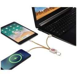Napájecí kabel z pšeničné slámy a korku Bates 3-v-1