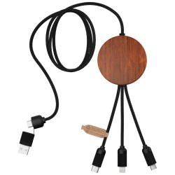 Nabíjecí kabel 5v1 z rPET se svítícím logem a 10 W nabíjecí podložkou SCX.design C40