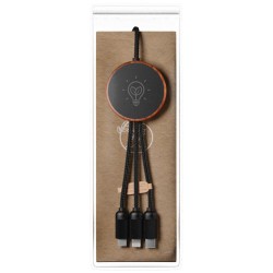 Nabíjecí kabel 5v1 z rPET se svítícím logem a 10 W nabíjecí podložkou SCX.design C40