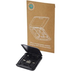 Savvy recyklovaný plastový modulární nabíjecí kabel s držákem na telefon