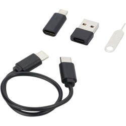 Savvy recyklovaný plastový modulární nabíjecí kabel s držákem na telefon