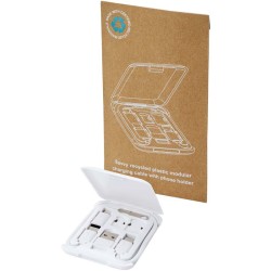 Savvy recyklovaný plastový modulární nabíjecí kabel s držákem na telefon