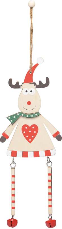 Dárek / Přívěsek na vánoční stromeček WOODEN RUDOLPH