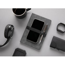 Prémiový PU poznámkový blok A5 s prostorem na telefon a pero