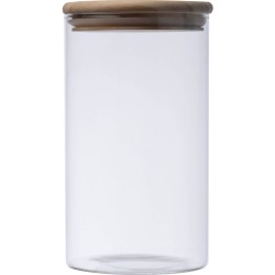 Dóza z borosilikátového skla s víčkem z borovice, 1000 ml